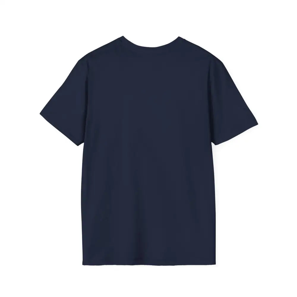 Plain navy blue unisex softstyle t-shirt from Lotus Blossom collection for reducing fabric waste