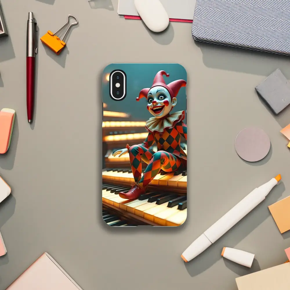 Clown-themed Marionette iPhone Case on PixiOnyx Tough Shell Cover for unique protection