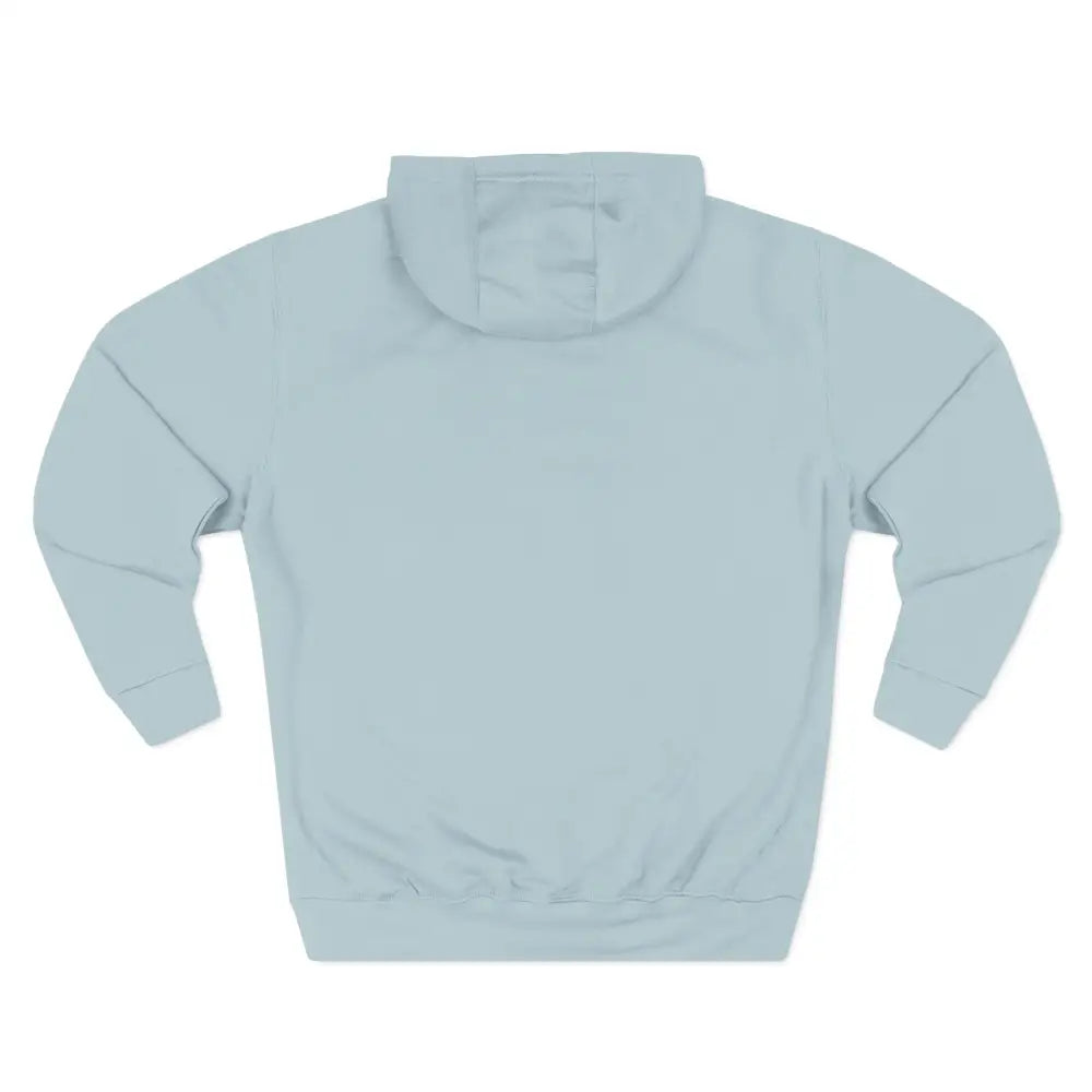 Light blue mountain scene fleece unisex hoodie ascend with kangaroo pocket adds cozy outdoor style