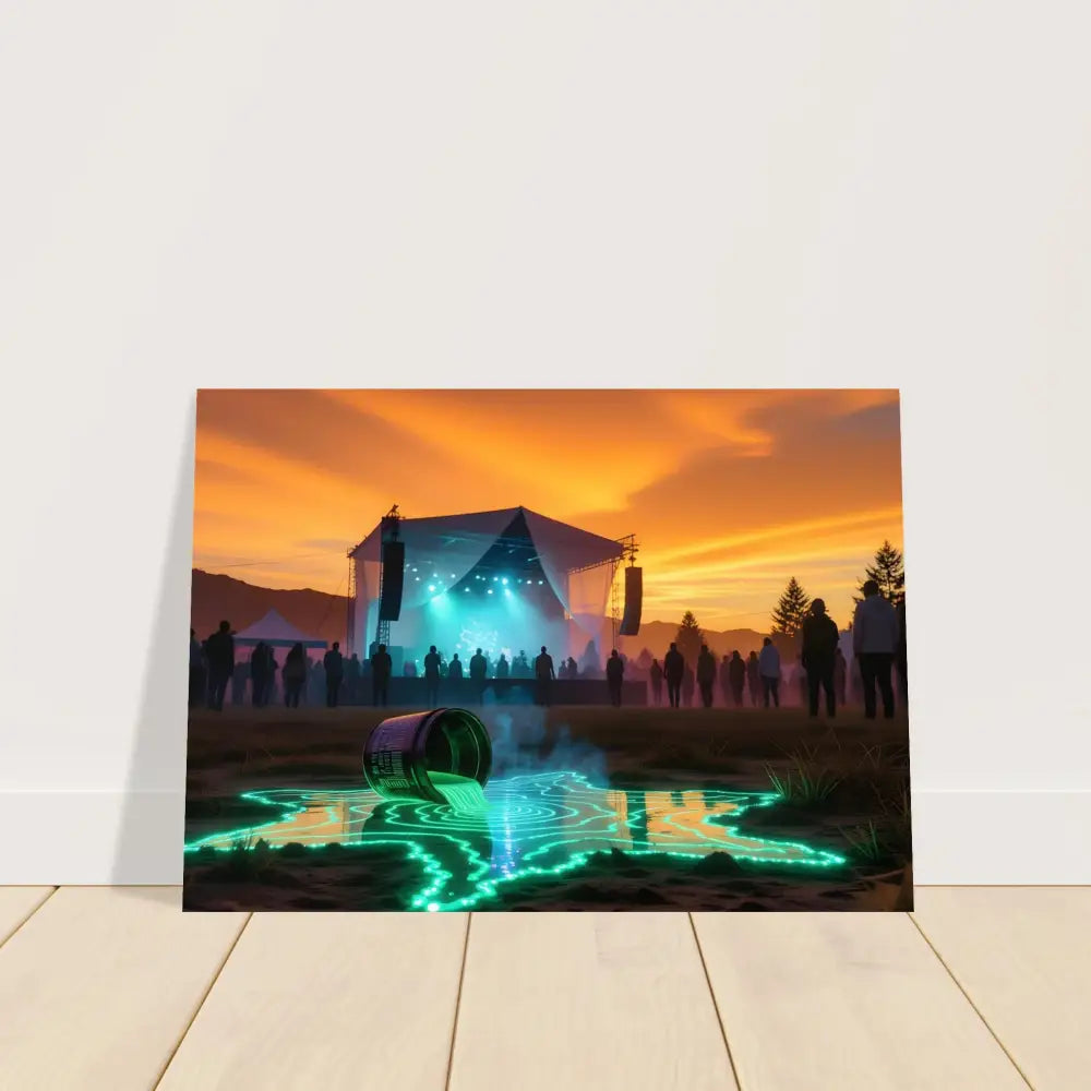 Festival scene canvas print for Neon Spill Festival Poster Cosmic Sound Unleashed by PixiOnyx