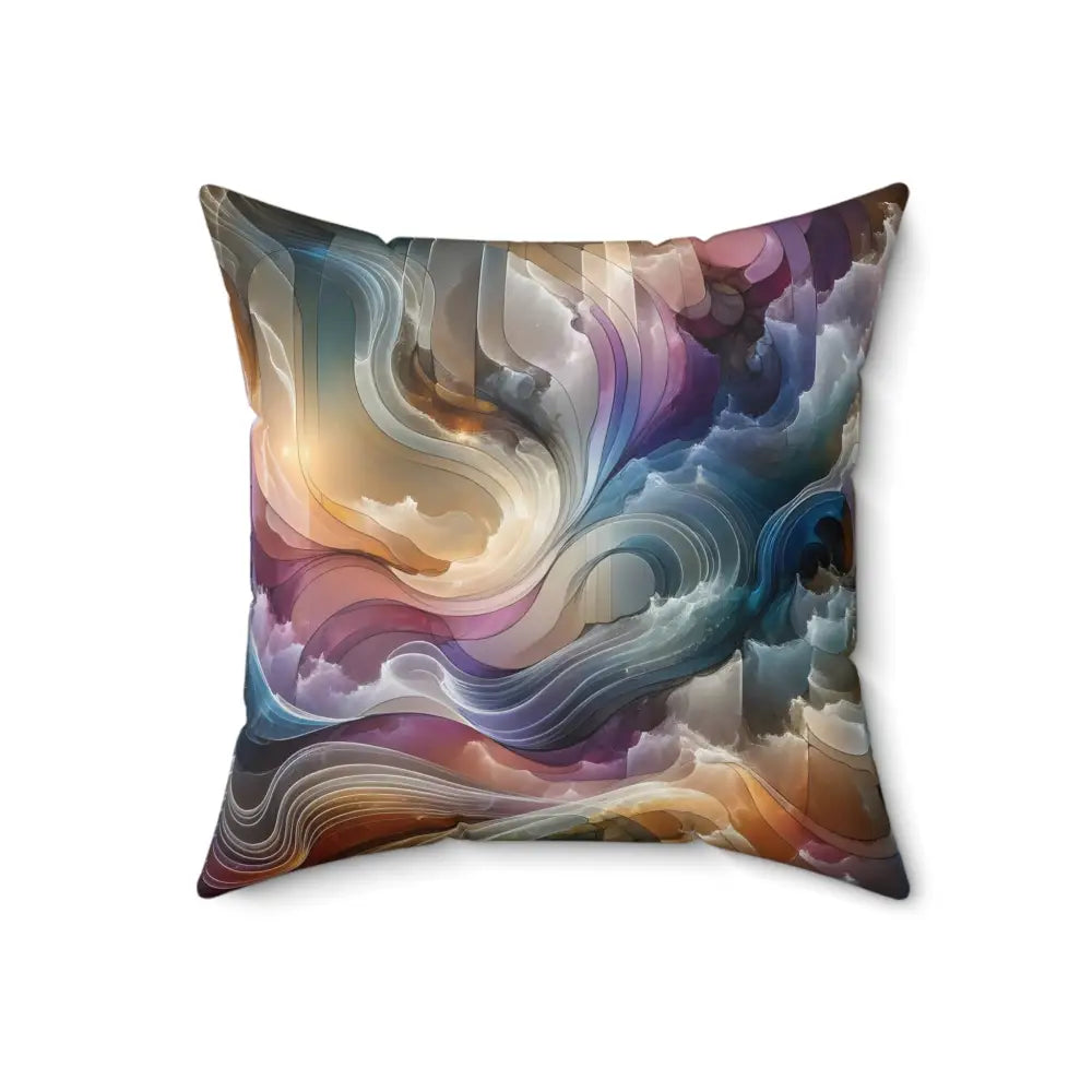 Abstract swirling decorative pillow from Celestial Layer Flux collection by PixiOnyx