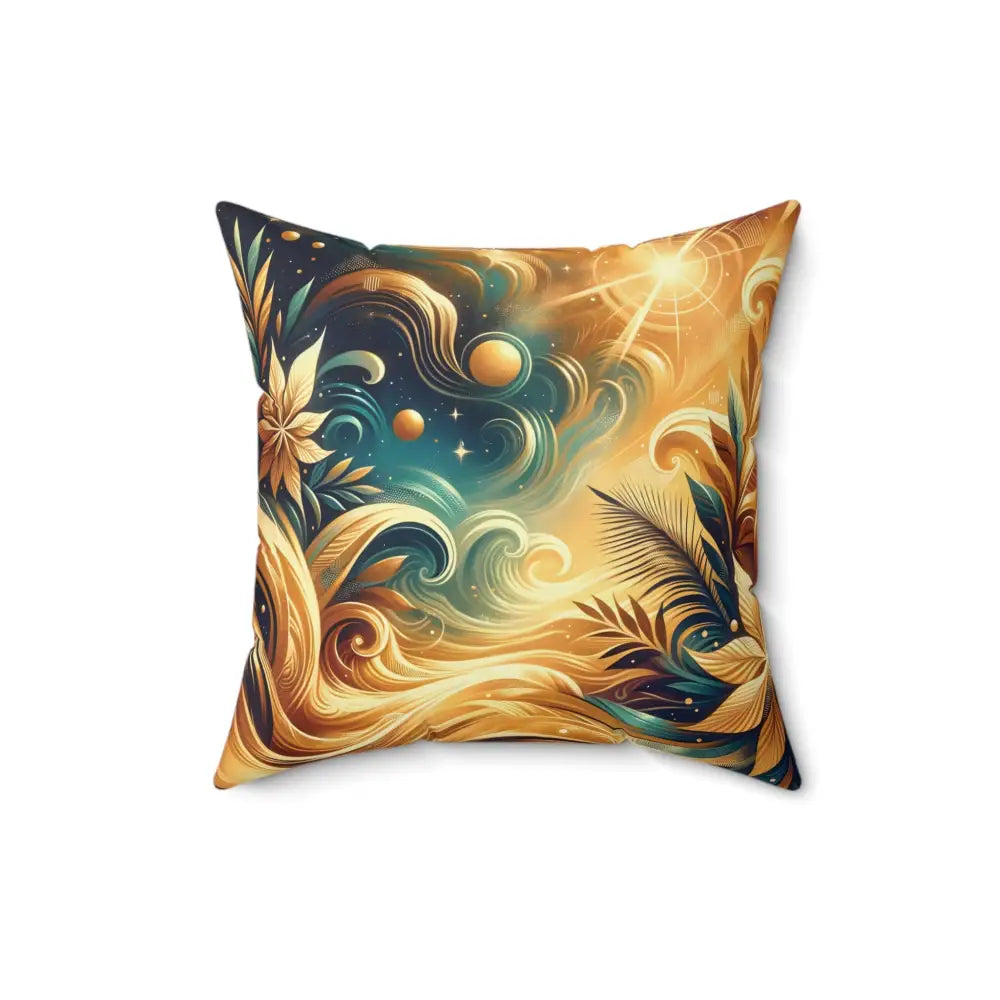 Decorative throw pillow with celestial and floral design for Pillow Nebula Bloom Cascade