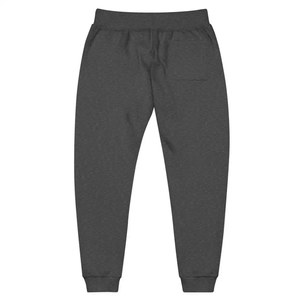 Cozy unisex fleece sweatpants with elastic waist and cuffs, perfect for relaxation and travel