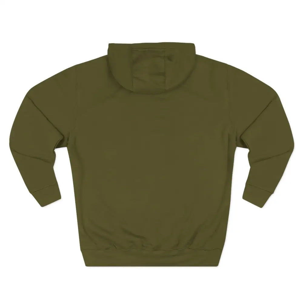 Olive green Retro Synthwave Hoodie with long sleeves, ribbed cuffs, machine washable at max 30c