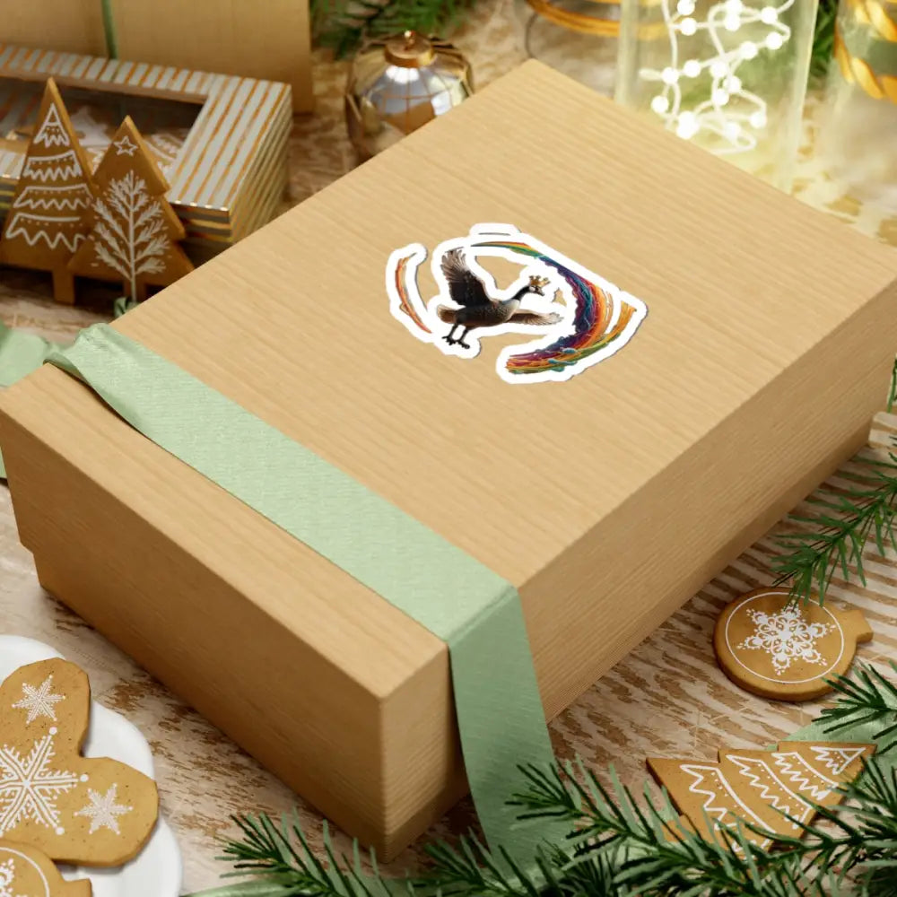 Gift box with sticker from Spaghetti Goose Ascension Surreal Kiss-Cut Sticker PixiOnyx Vinyl Decal