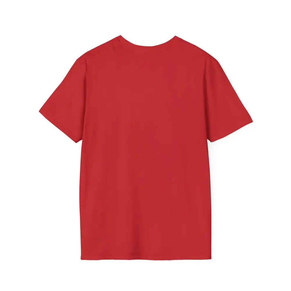 Plain red short-sleeved crew-neck unisex softstyle T-shirt made from ring-spun cotton