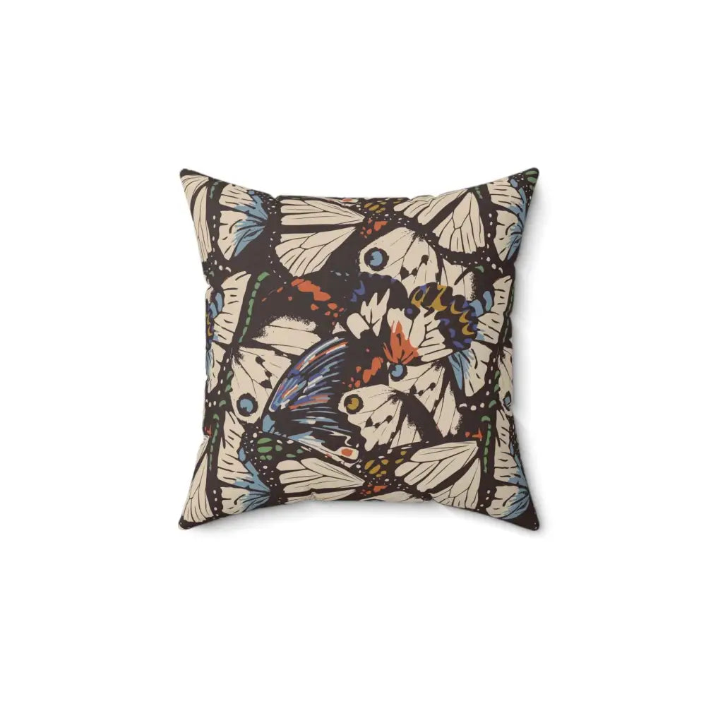 Square pillow with colorful Butterfly Garden Bloom butterfly pattern for garden bloom decor
