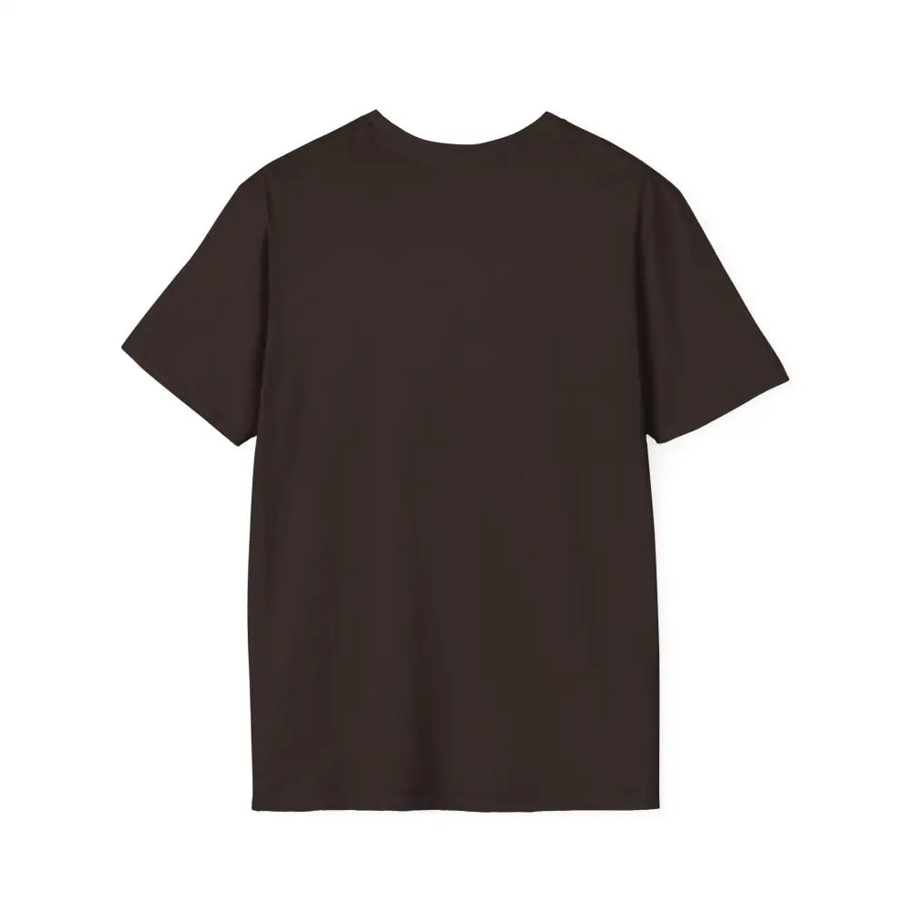 Dark brown short-sleeved crew neck T-shirt with pyramid graphic, ideal for nature lovers
