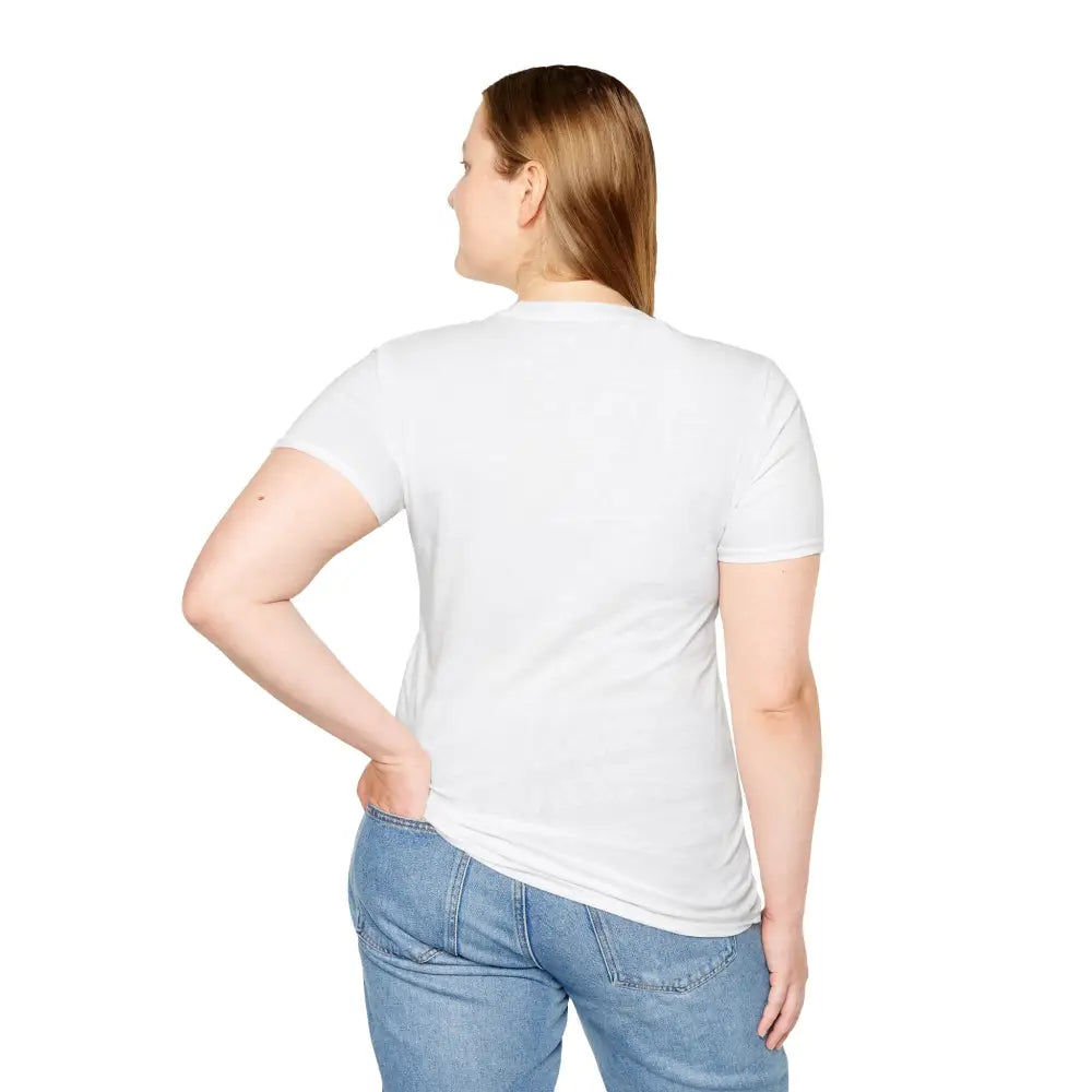 White short-sleeved T-shirt with abstract fox design, machine washable, perfect for summer casual wear