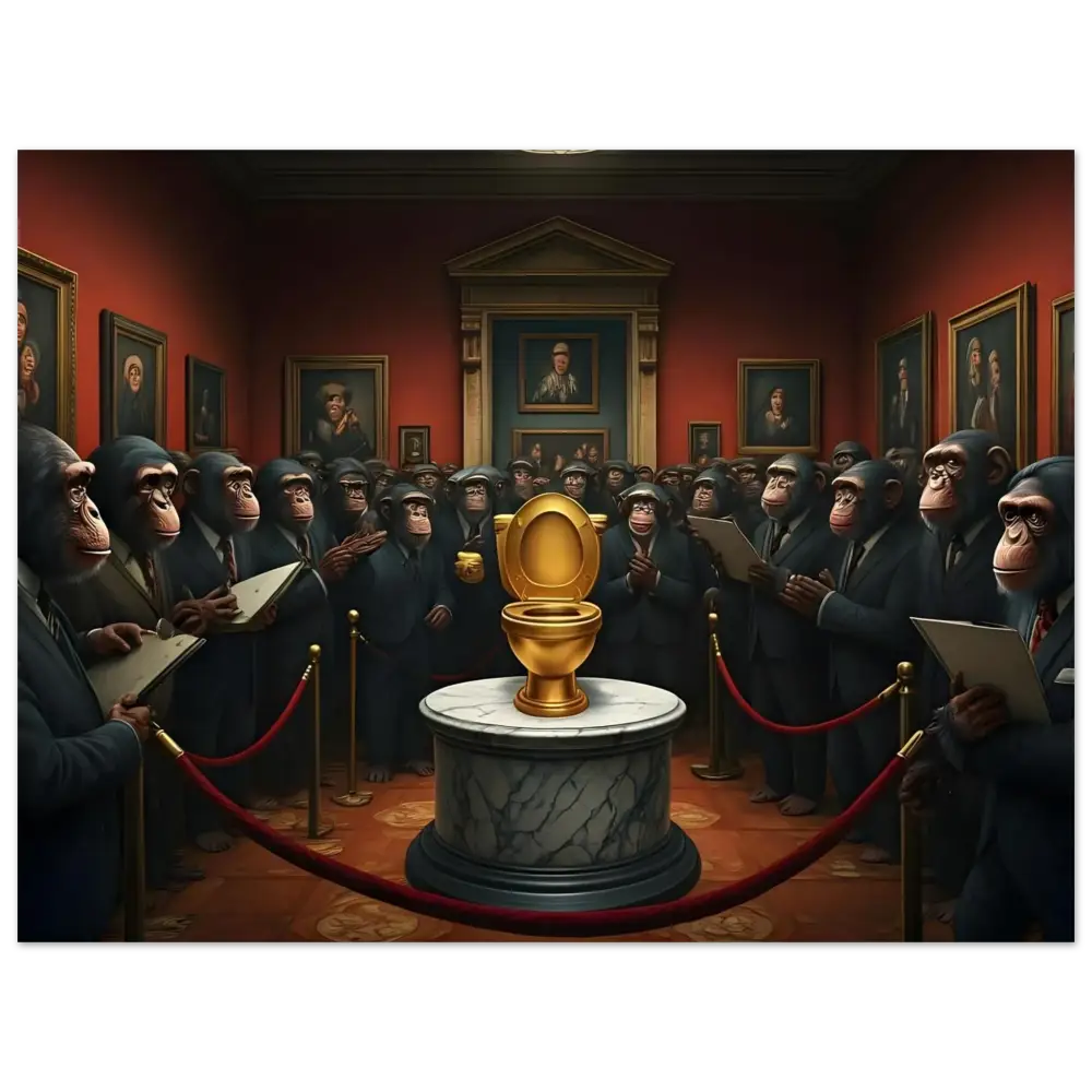 Golden Toilet from The Golden Throne Fine Art Poster by PixiOnyx Satirical Gallery