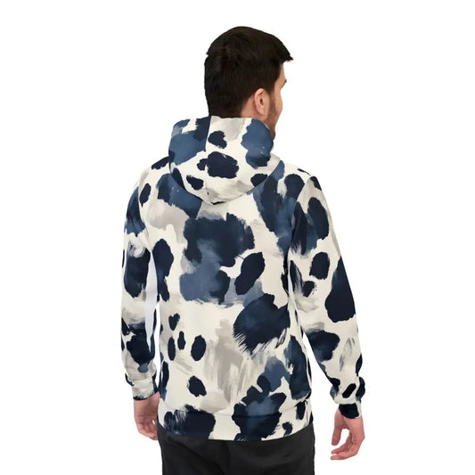 Unisex Hoodie Inkveil Drift with Abstract Motionwear Patterned Hooded Sweatshirt