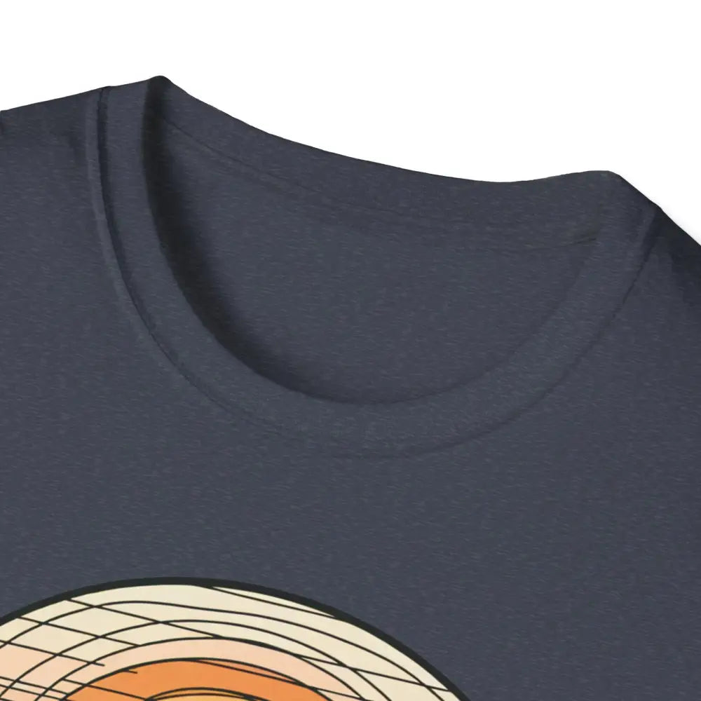 Dark blue softstyle t-shirt designed with graphic and elastic ribbed collar for nature lovers