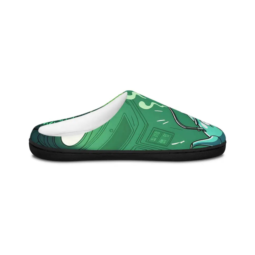 Green cartoon slipper from Women’s Indoor Slippers Probe Protocol Alien Cartoon collection
