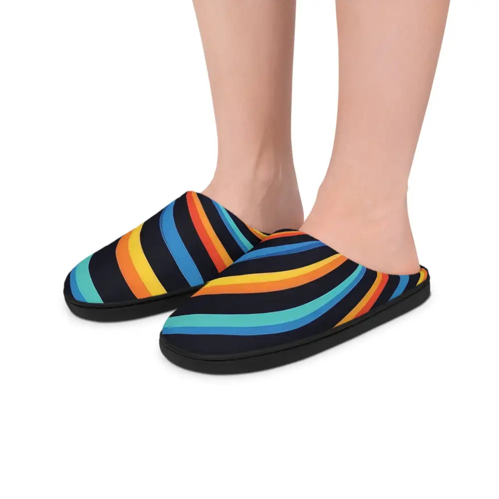 Striped slip-on slippers in PixiOnyx Colorwave for women Indoor comfort