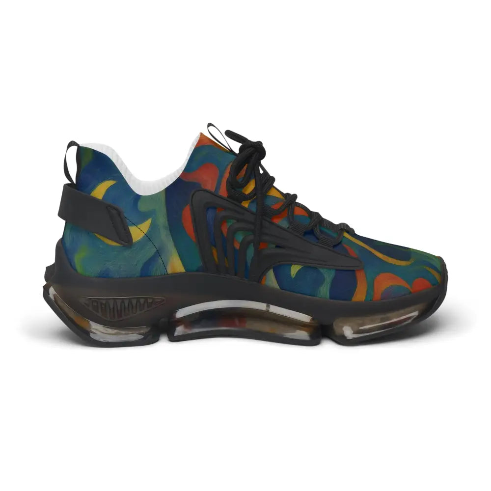 Colorful patterned athletic shoe from Women’s Mesh Sneakers Craniocolor Urban Camo Psychedelic Streetwear PixiOnyx