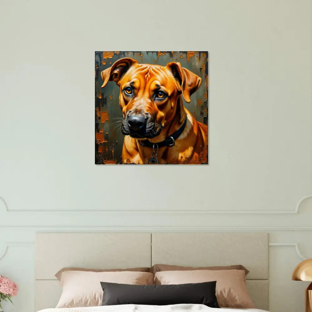 Rhodesian Ridgeback with loyal gaze on natural wood meets PixiOnyx Natural Fidelity Edition