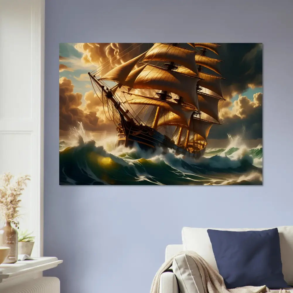 Dramatic seascape painting on wood print from PixiOnyx Driftwood Realism Series