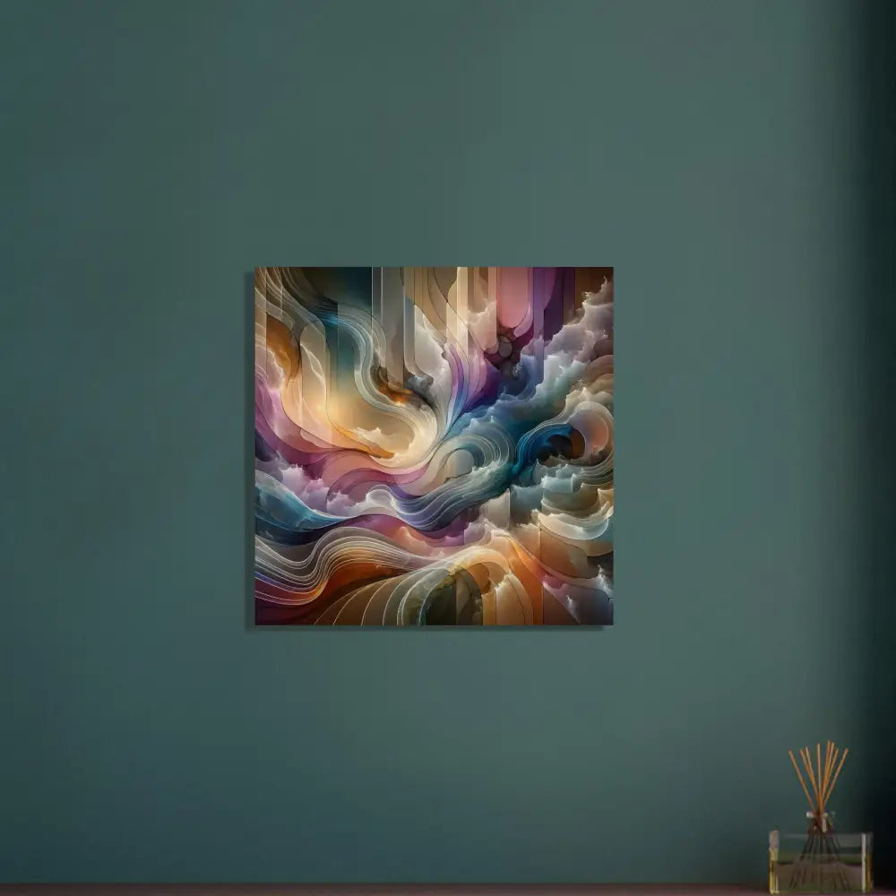 Abstract colorful swirling artwork on Wood Prints Celestial Layer Flux PixiOnyx Edition