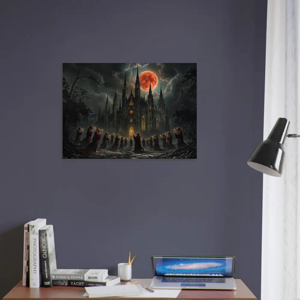 Gothic castle cult canvas from PixiOnyx Sacred Grain Series Wood Prints The Crimson Liturgy